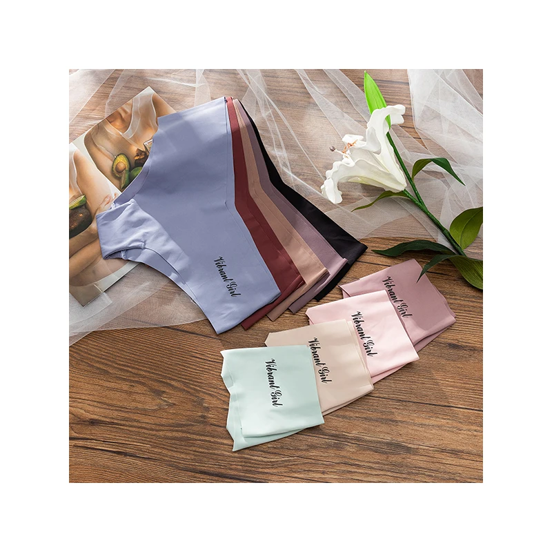 Blast style ice silk traceless underwear women wavy underwear breathable low waist sexy briefs