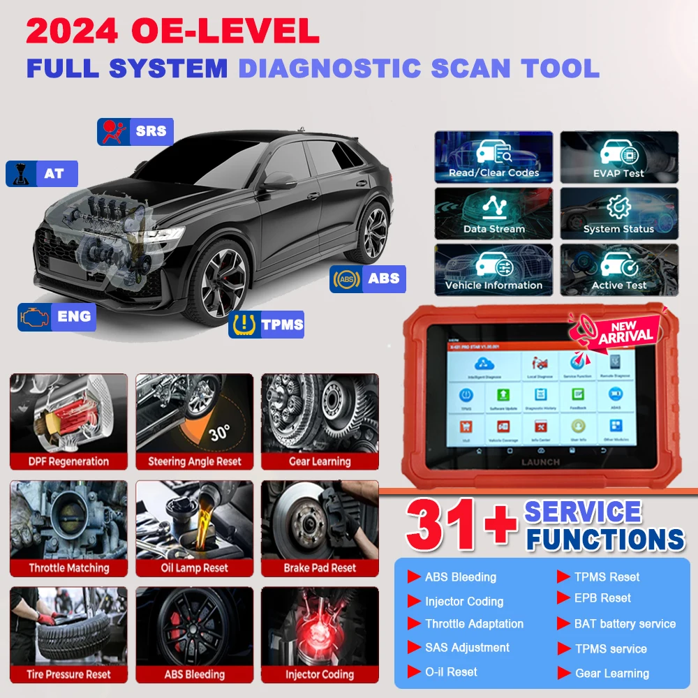 2024 Launch X431 PRO STAR Bidirectional Diagnostic Scanner Supports CAN FD DoIP ECU Coding Update of X431 V and Pro Elite