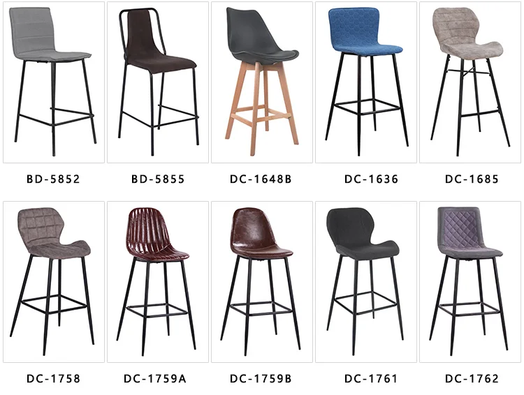 China manufacture modern fabric cover metal leg bar stool chair