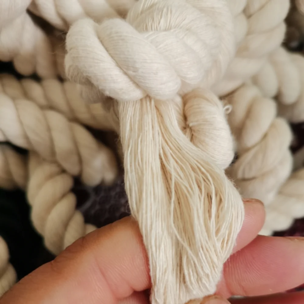 1inch 25mm Twisted Cotton Rope Natural Thick White Rope for Nautical sale
