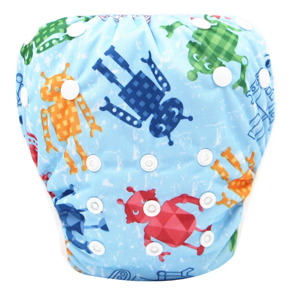 New Cartoon Design Reusable Waterproof Baby Swim Diaper Washable Cloth Nappy
