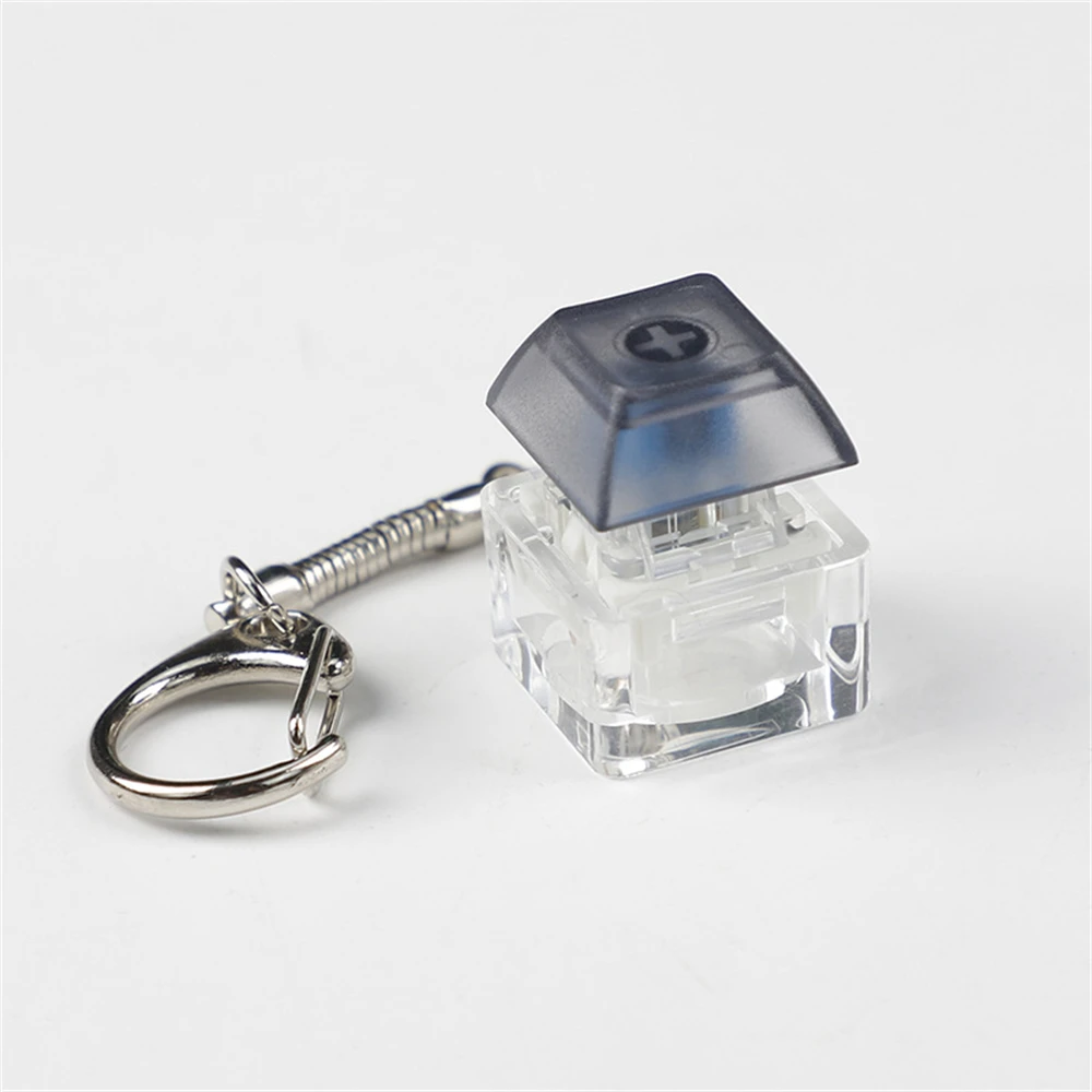 Acrylic Cute Keyboard Keychain 25 Colors Finger Decompression Desk Toys Stress Relief Fidget Push Button for Adult and Kid gifts