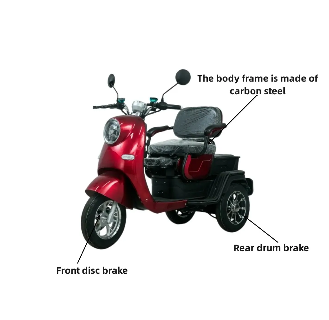 2024 New China Hebei electric passenger tricycle three-wheeled motorcycle for sale at the most favorable price
