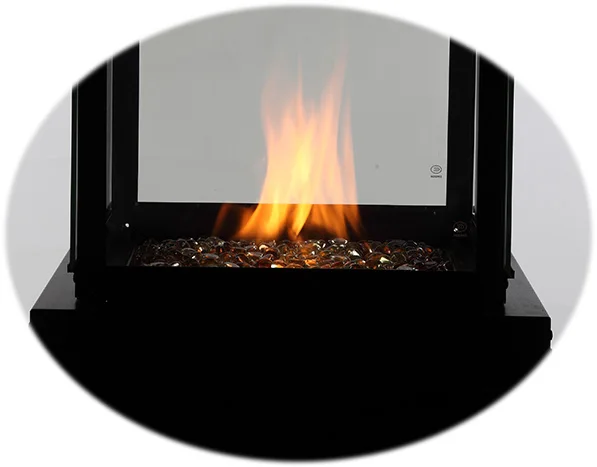 outdoor glass flame pyramid gas patio heater with dancing visible flames of fire pit burner CE approved girepit gas