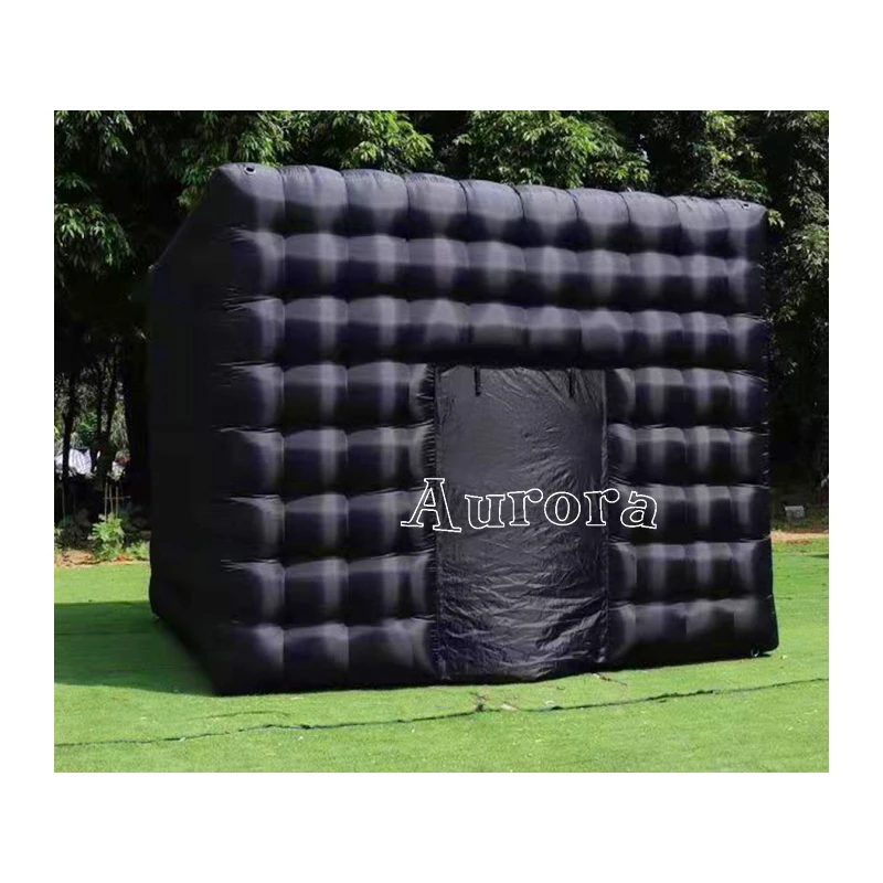 Portable Large Party Tent House Black LED Light Inflatable Cube Party Nightclub Tent