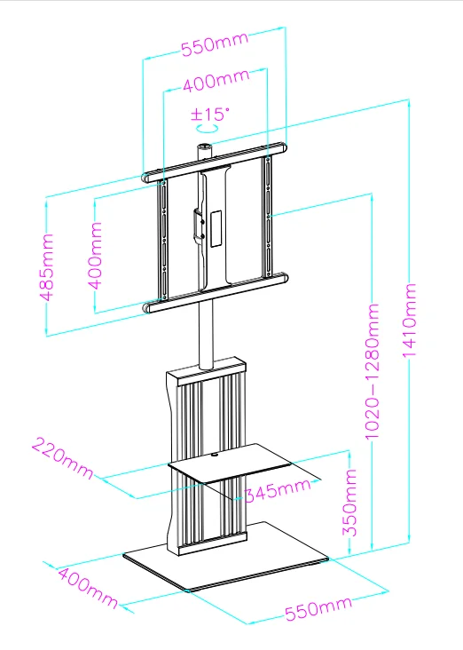 Сверхмощный Потолочный настенный кронштейн для телевизора с полным движением