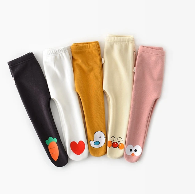 5 colors cotton cartoon infant girl legging footed thick winter baby pantyhose