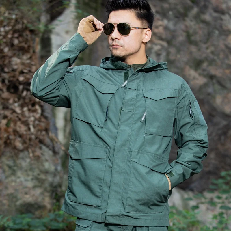 Outdoor pure color hunting mountaineering sports jacket tactical combat clothes