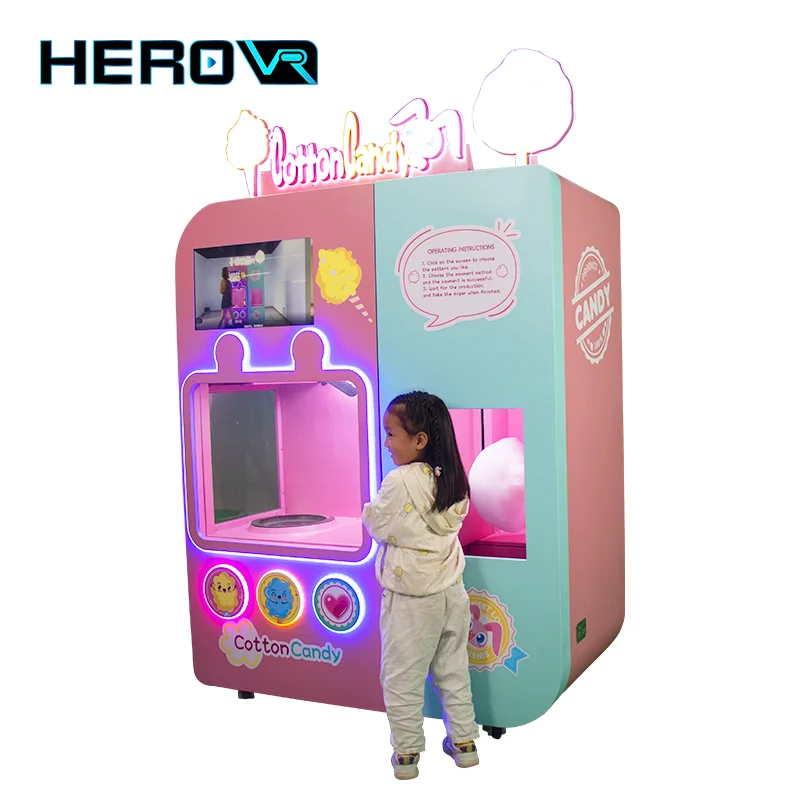 Herovr Full Automatic Robot Multi-Style Flower Cotton Candy Vending Machine In Mall