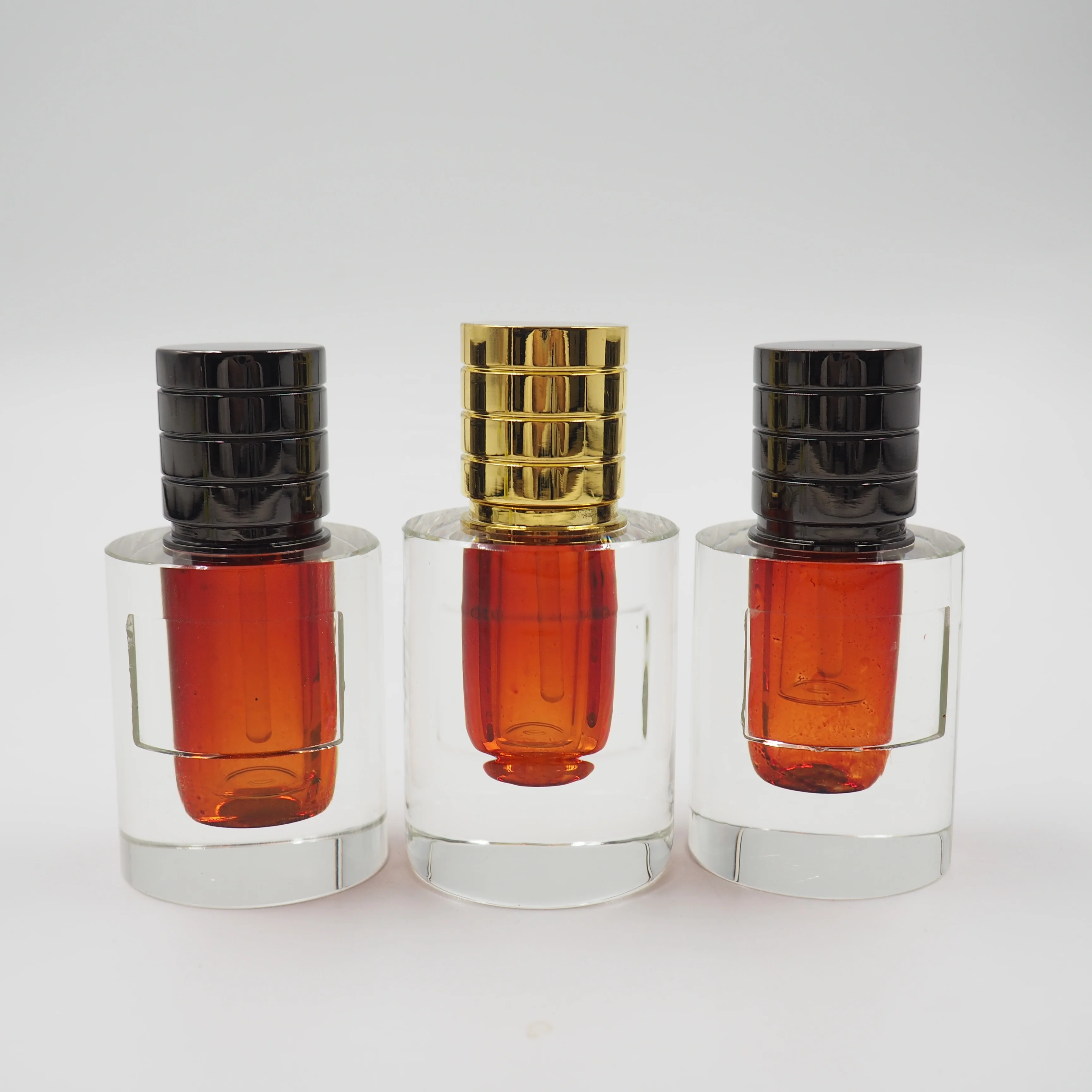 3ml new designed wholesale perfume bottle fancy attar bottle with screw metal collar