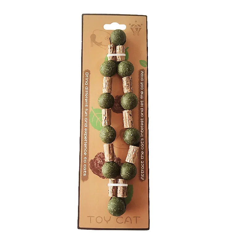 Silvervine Stick Catnip Cat Necklace Cat Biting Toys Cat Chew Toy for Kittens Teeth Cleaning