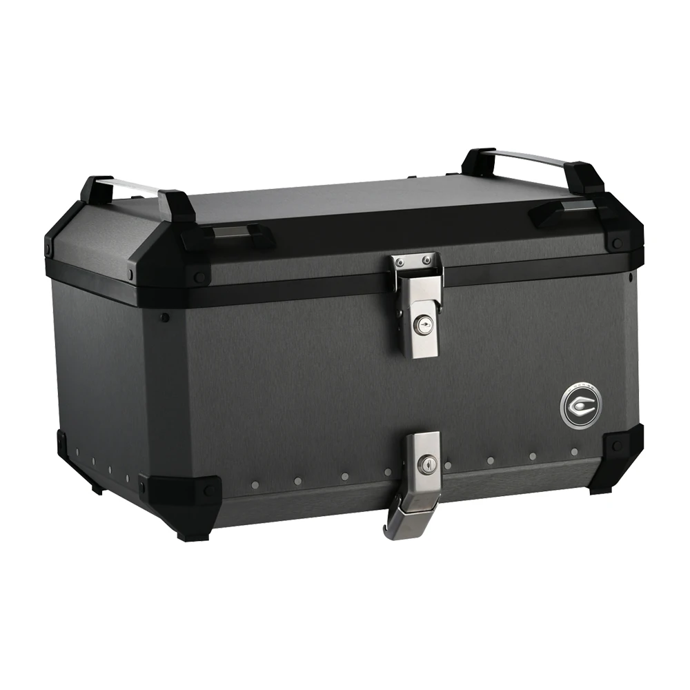 65L brushed finishing light gray capacity motorcycle tail box delivery motorcycle top box Aluminum motorcycle rear box