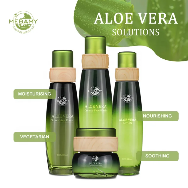 Hot Sale Aloe Vera Extract Vegan Skin Care Set for Women Repair Anti Acne Aloe Vera Skin Care Set for Sensitive Skin