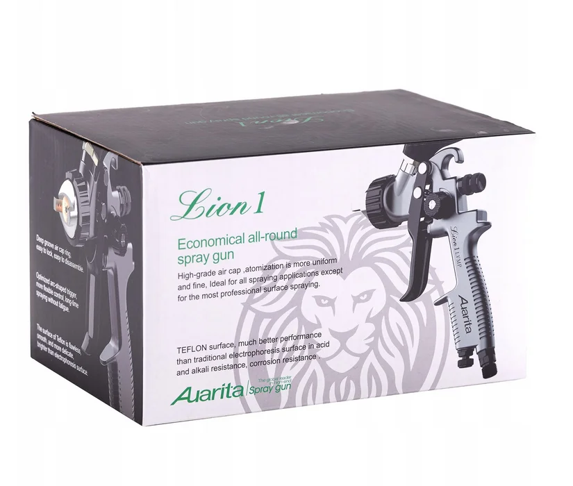 Original Spray Gun for car paint Auarita Lion 1 HVLP Silver Grey 1.3mm Cup 600ml  for car