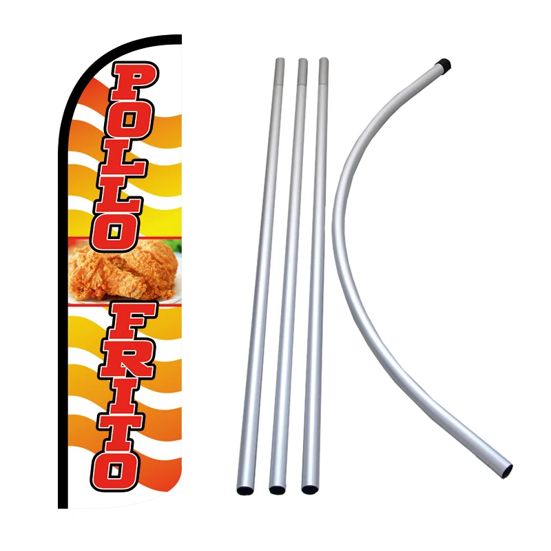 Top Quality Aluminium Feather Flag Teardrop Flags Banner Stand Flexible Telescopic Feather Beach Flag Pole
