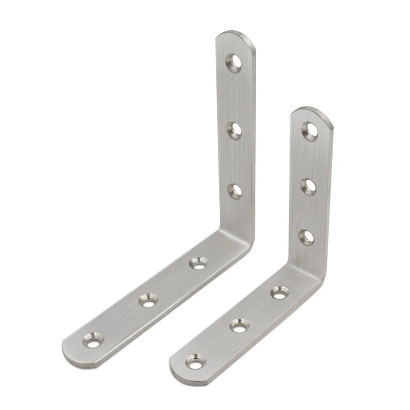 Furniture Duty Mounting Support Brackets Stainless Steel L Shaped Metal Table Frame Bracket