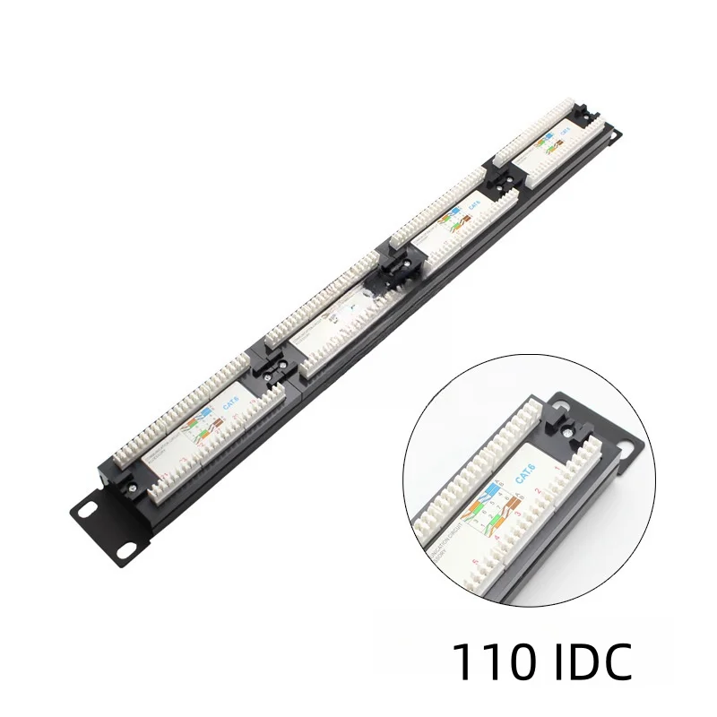 Cat6 24 Port RJ45 Keystone Patch Panel UTP 1U Black 48 port