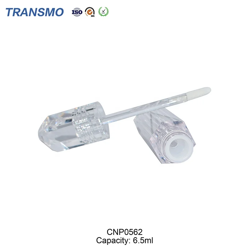 Customized lip gloss tube low moq 6.5ml crystal lip gloss tube private label 6.5ml unique lip gloss tubes with brush