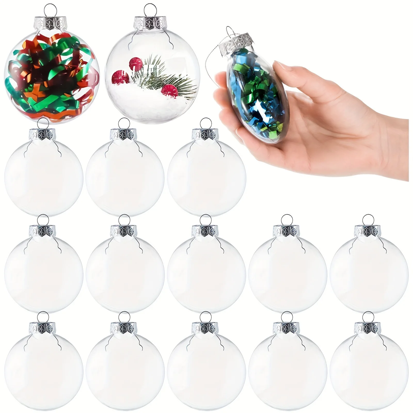 Transparent Diy Paintable Shatterproof Flat Christmas Bauble Clear Ball Decoration 80mm Plastic Disc Ornament