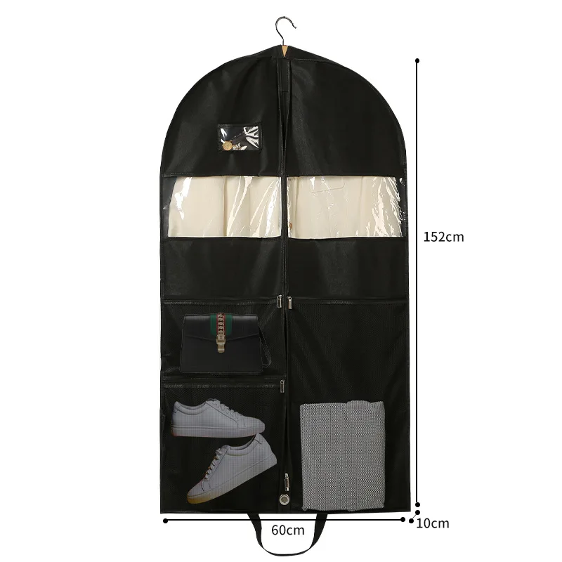New household clothing dust cover thickened non-woven down jacket storage bag wardrobe hanging dress dust bag