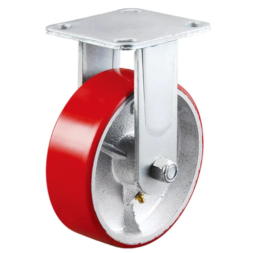 Factory 6 inch Heavy Duty Industry Rubber Roller Wheel Rigid Plate Trolley Caster