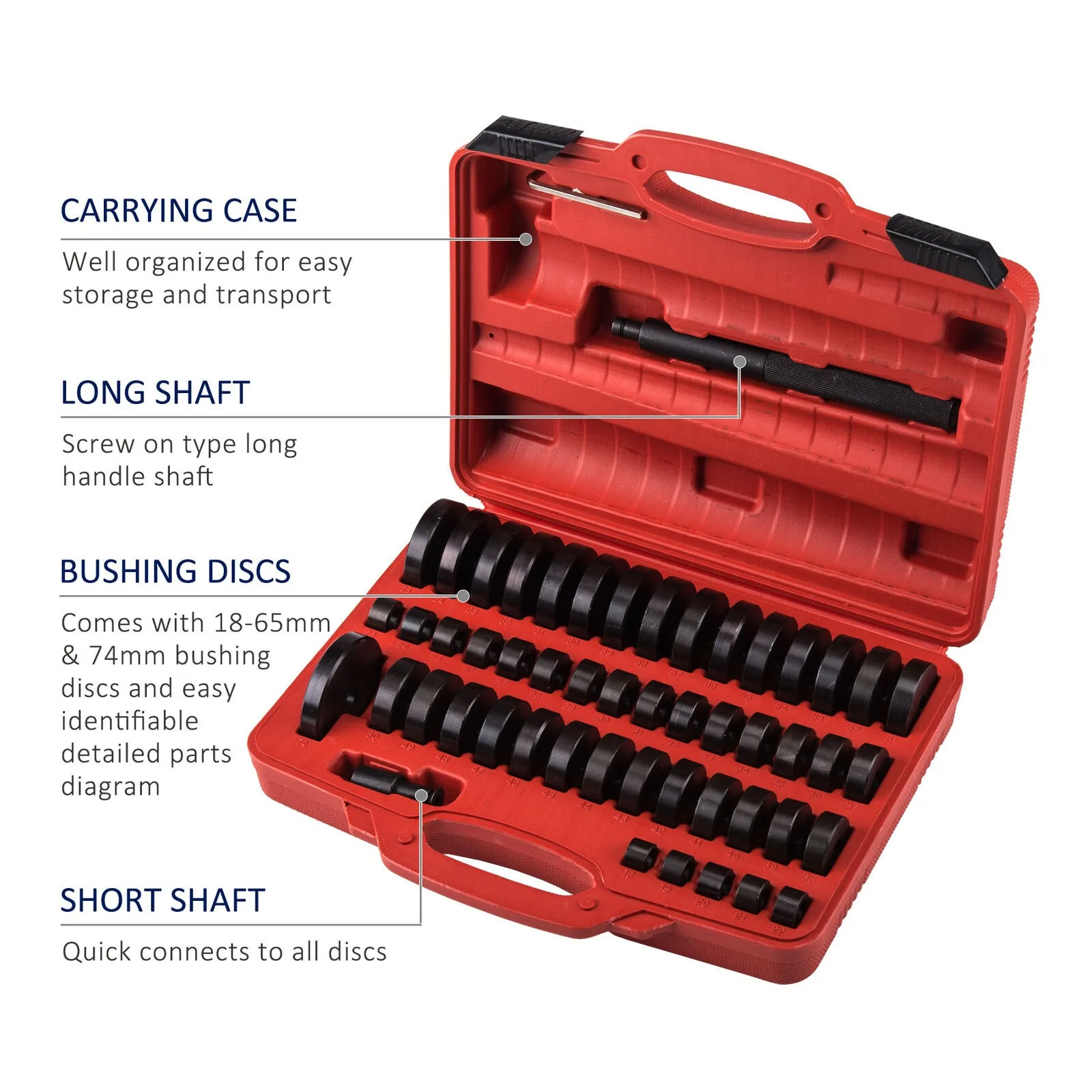 CLAUTOOL High Quality Auto Bearing Disassembly Tool 52pcs Oil Seal Brushing Wheel Bearing Installation Seal Remover Tool Kit