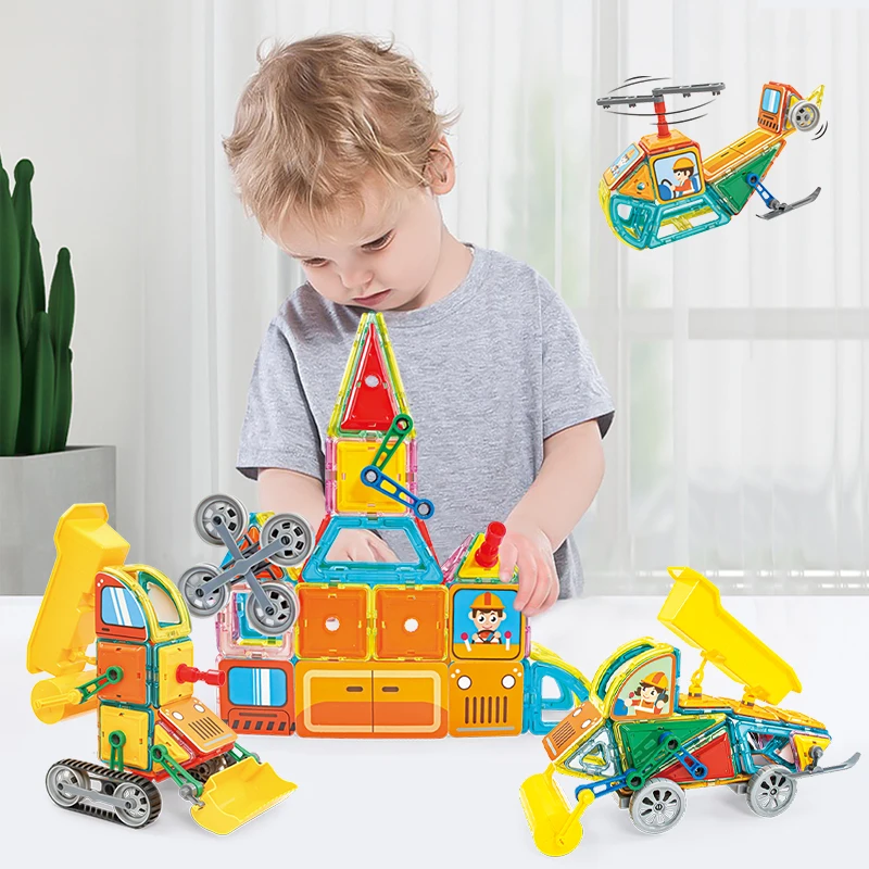 3D Kids Magnetic Building Tiles Strong Magnet Plastic Magical Magnet Toys Magnetic Building Blocks