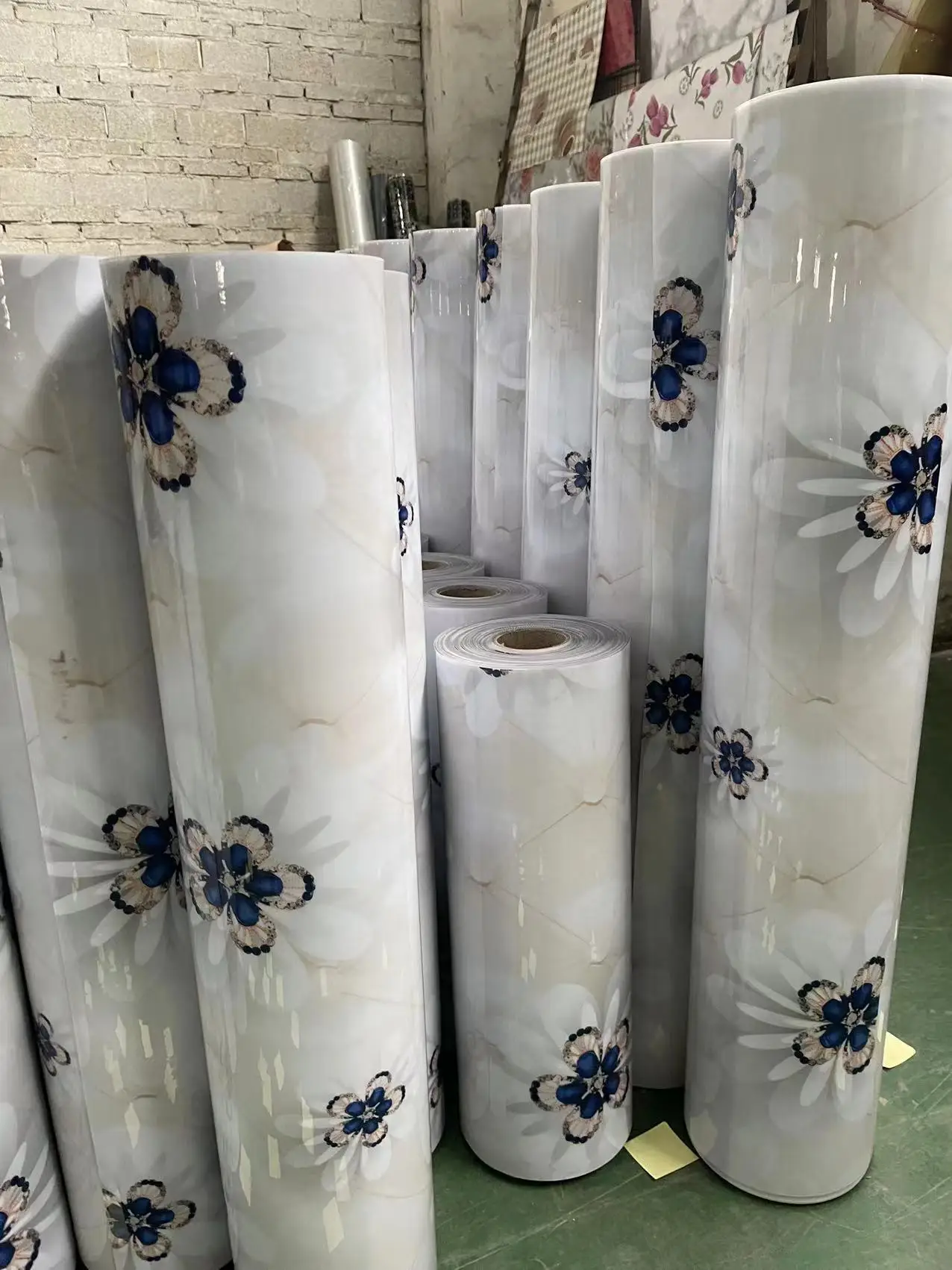 1.0mm-2.0mm Thick Clear Transparent Flower Printed Full Color PVC Tablecloth PVC Film