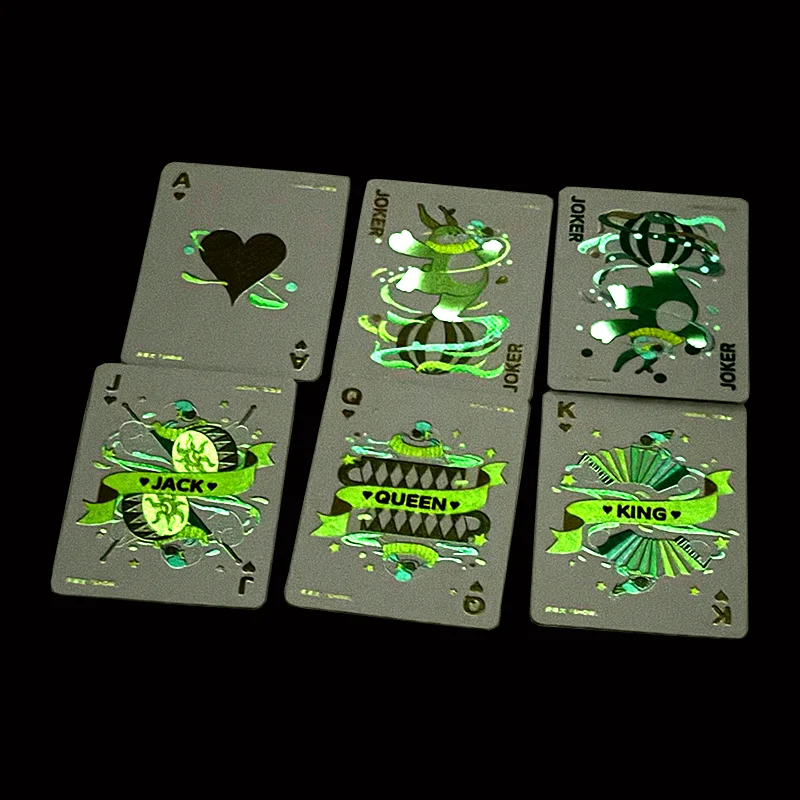 Custom Noctilucous Playing Card Deck Durable Paper Plastic Fluorescence Poker Card Custom Logo Design Playing Card Manufacturer