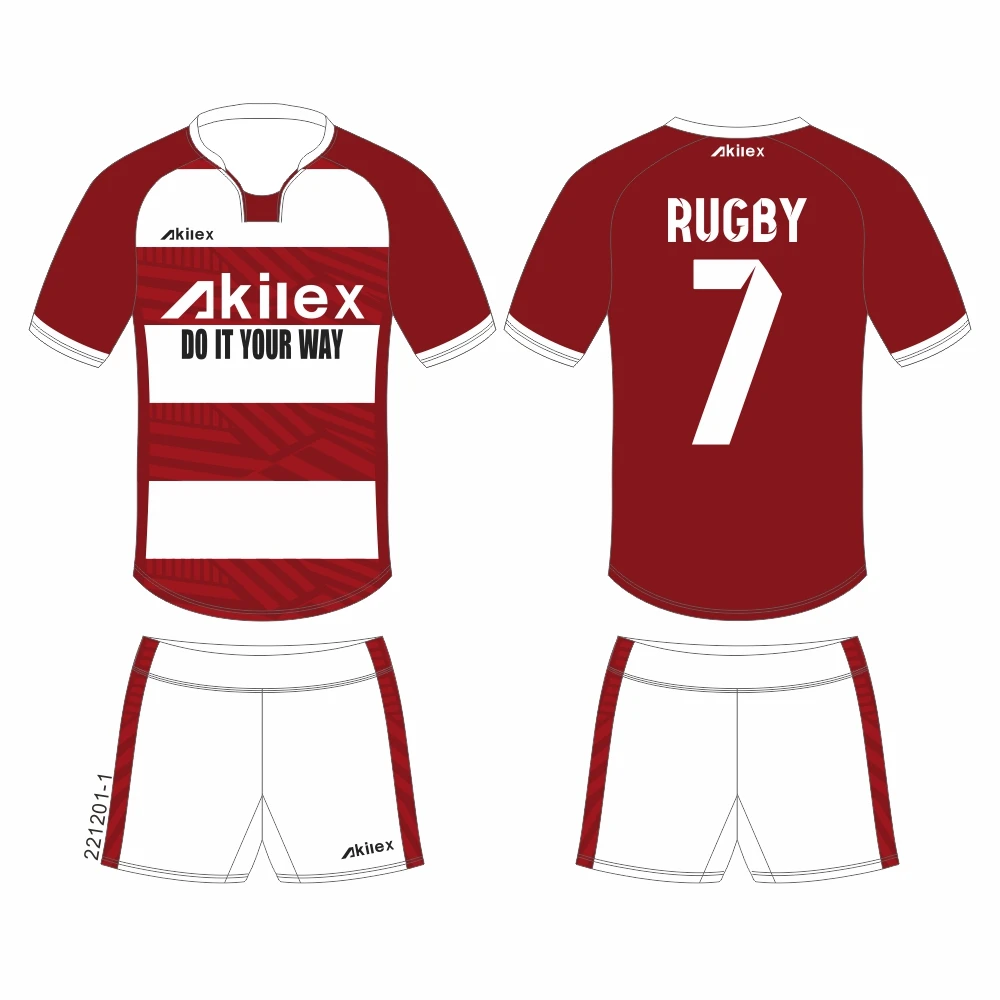 China Manufactory Custom Sublimation Low MOQ High Quality Rugby Polo Rugby Uniform Rugby Union Jerseys