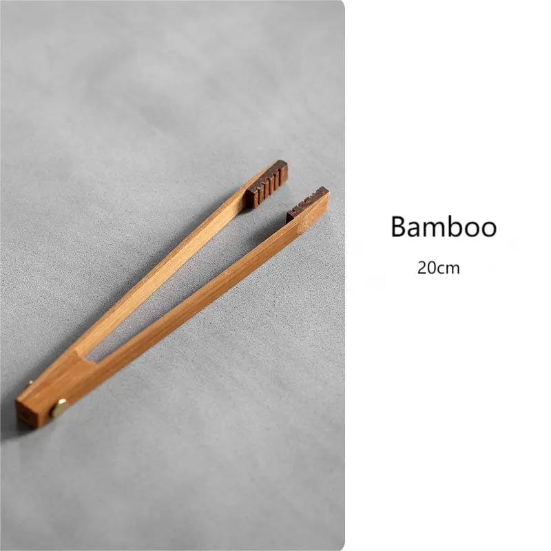 Wholesale Tea Accessories Small Bamboo Clip Clamp Wooden Food Tweezer Bamboo Tongs