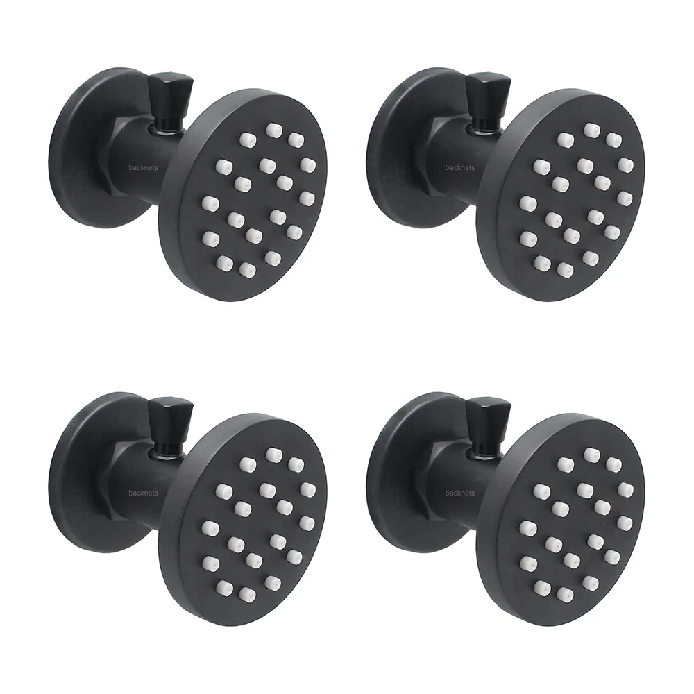 Massage Spa 4pcs Round Sprayer Water Pressure Independent Adjustable Side Wall Mount Body Multi Jets Shower Head