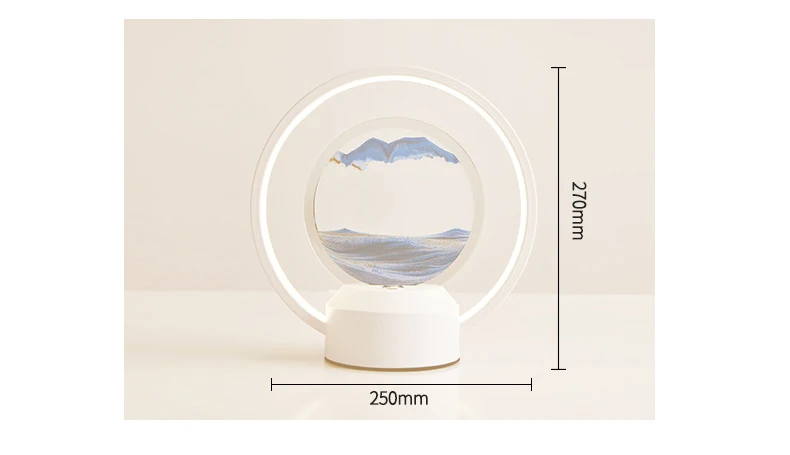 Quicksand Painting Ornament Led Table Lamp Moving Sand Art Picture Deep Sea Flowing Sand Frame Room Decor Light Bed Lamp
