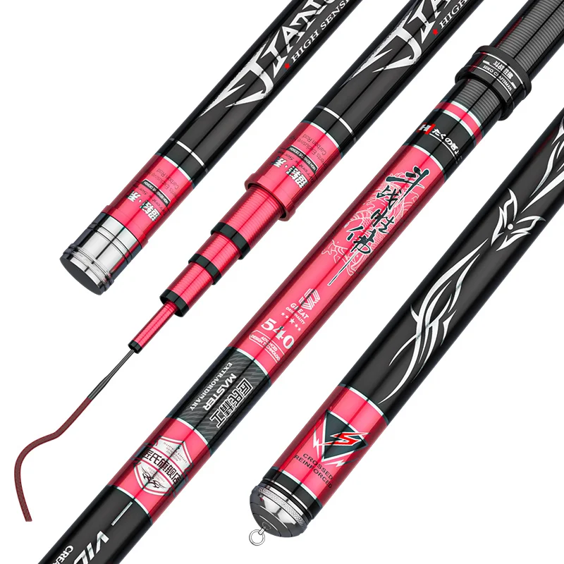 XINATLR05 Super Hard Telescopic Fiber Carbon Fishing Rod Hand Pole Carp Fishing Feeder Long Throwing
