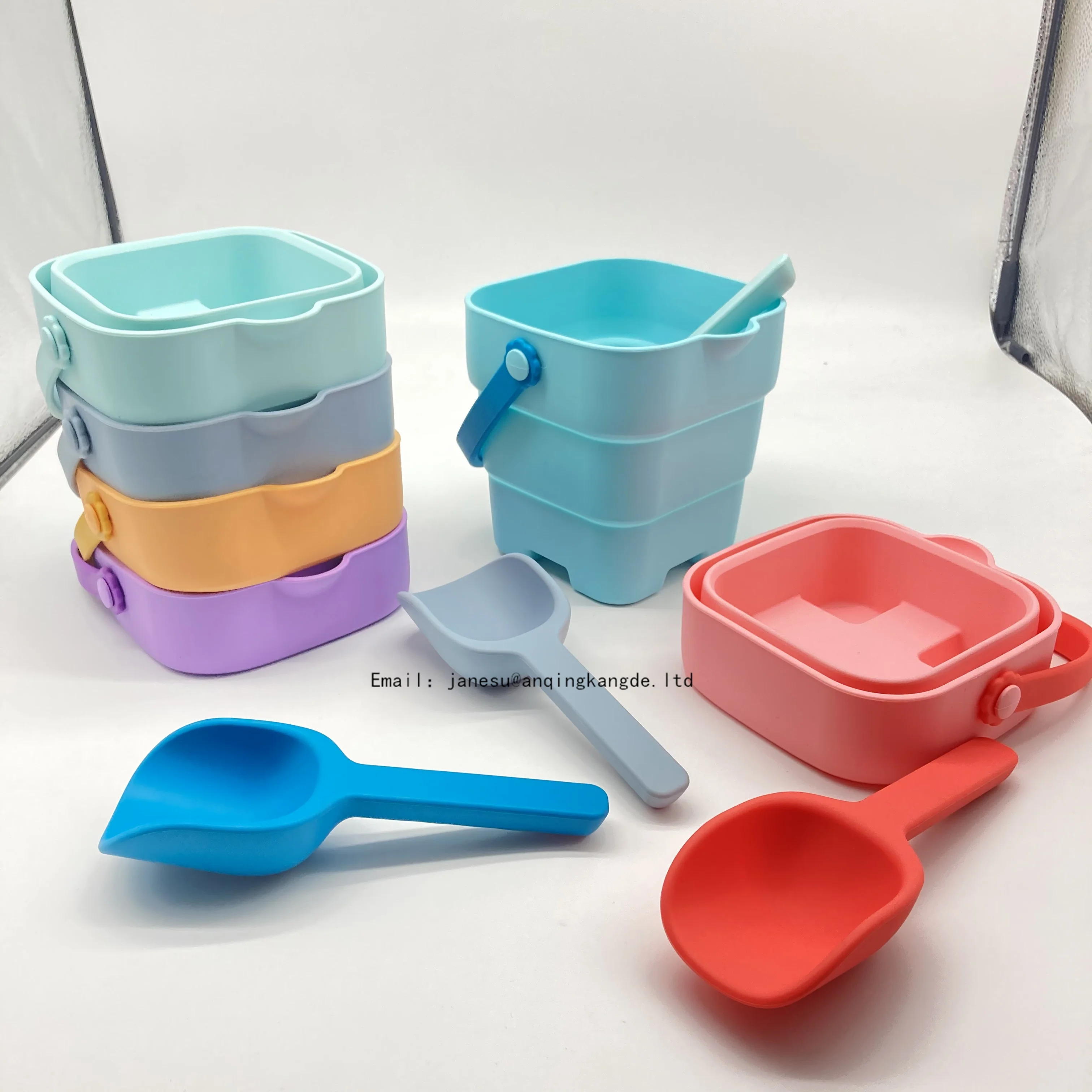 Новый набор складных пляжных ковшей из силикона, Детские Портативные игрушки для улицы