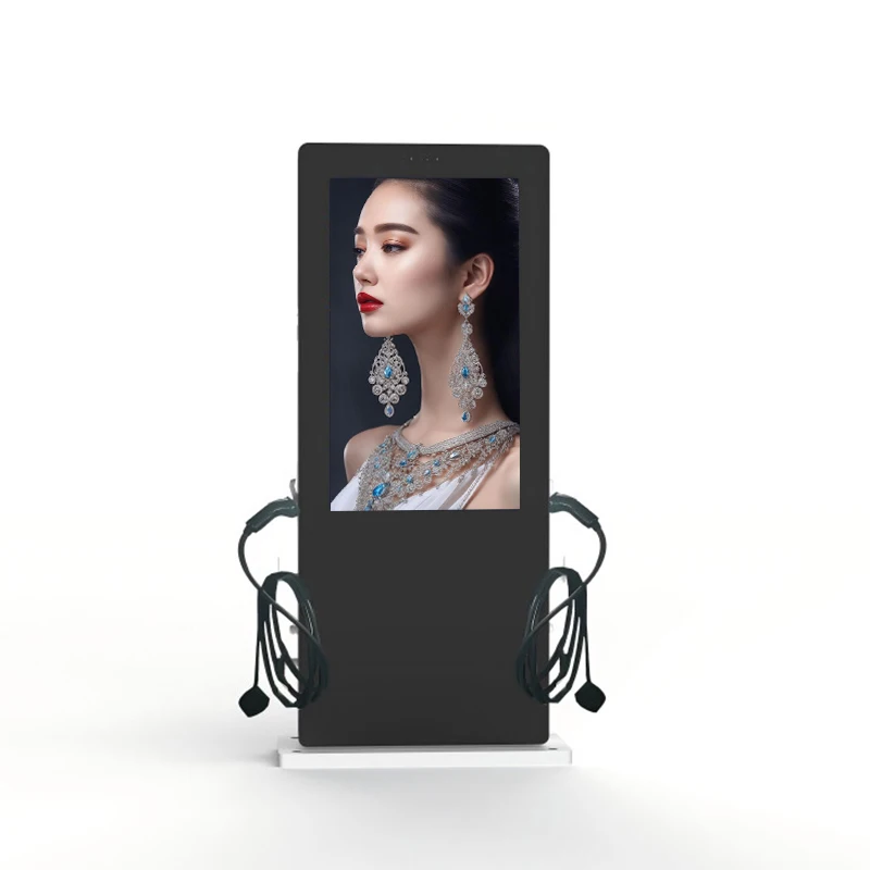 49 inch IP65 waterproof high brightness 3500 nits single and double sided screens Outdoor Ev Charging Post Advertising Display