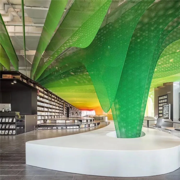 3 D Art Decorative Ceiling Commercial Specially Shopping Mall Aluminum Mesh Plate Aluminum Decoration Panels