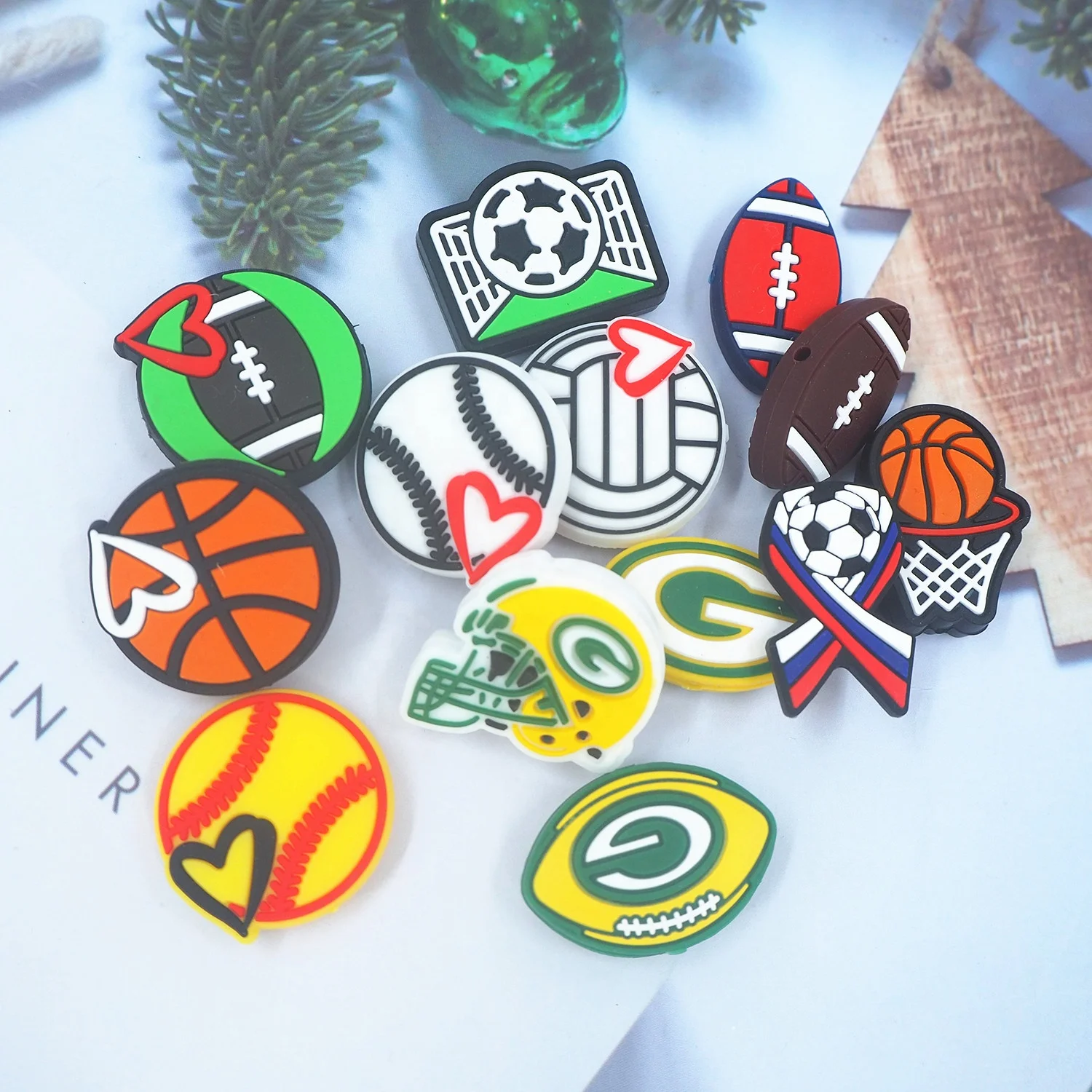 Hot Sale Rodent Baby Chewable Teether DIY Jewelry Pacifier Chain Gift Baseball Focal Character Beads For Pen Making