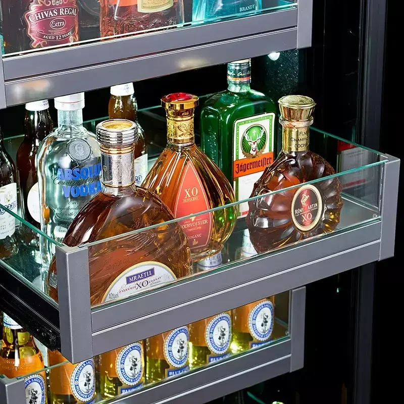 95L Capacity Freestanding and Built-in with Glass Door Wine Fridge for Kitchen Bar Office Beverage Cooler Refrigerator