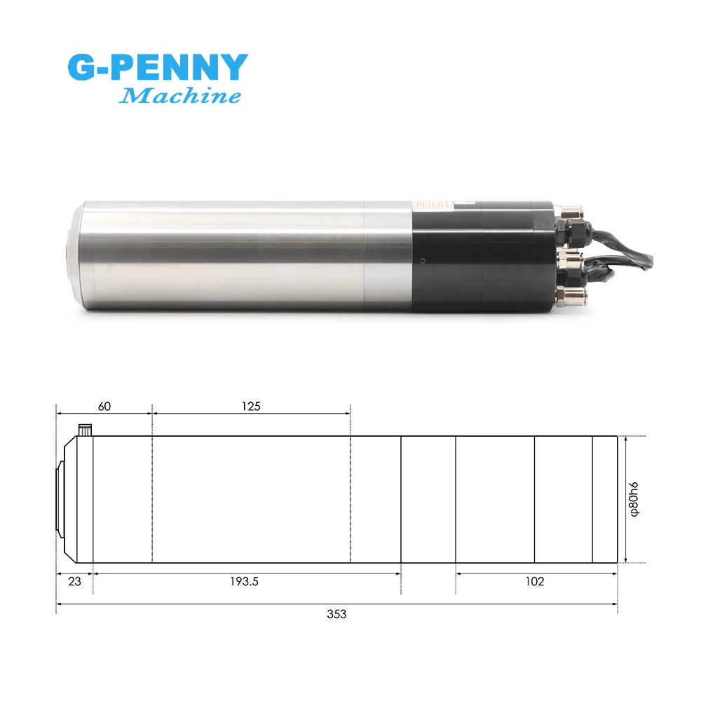 2.2kw Water Cooled Spindle ATC Spindle Motor 220v Rotating spdeed 24000rpm 2Pole 400Hz IS020-15