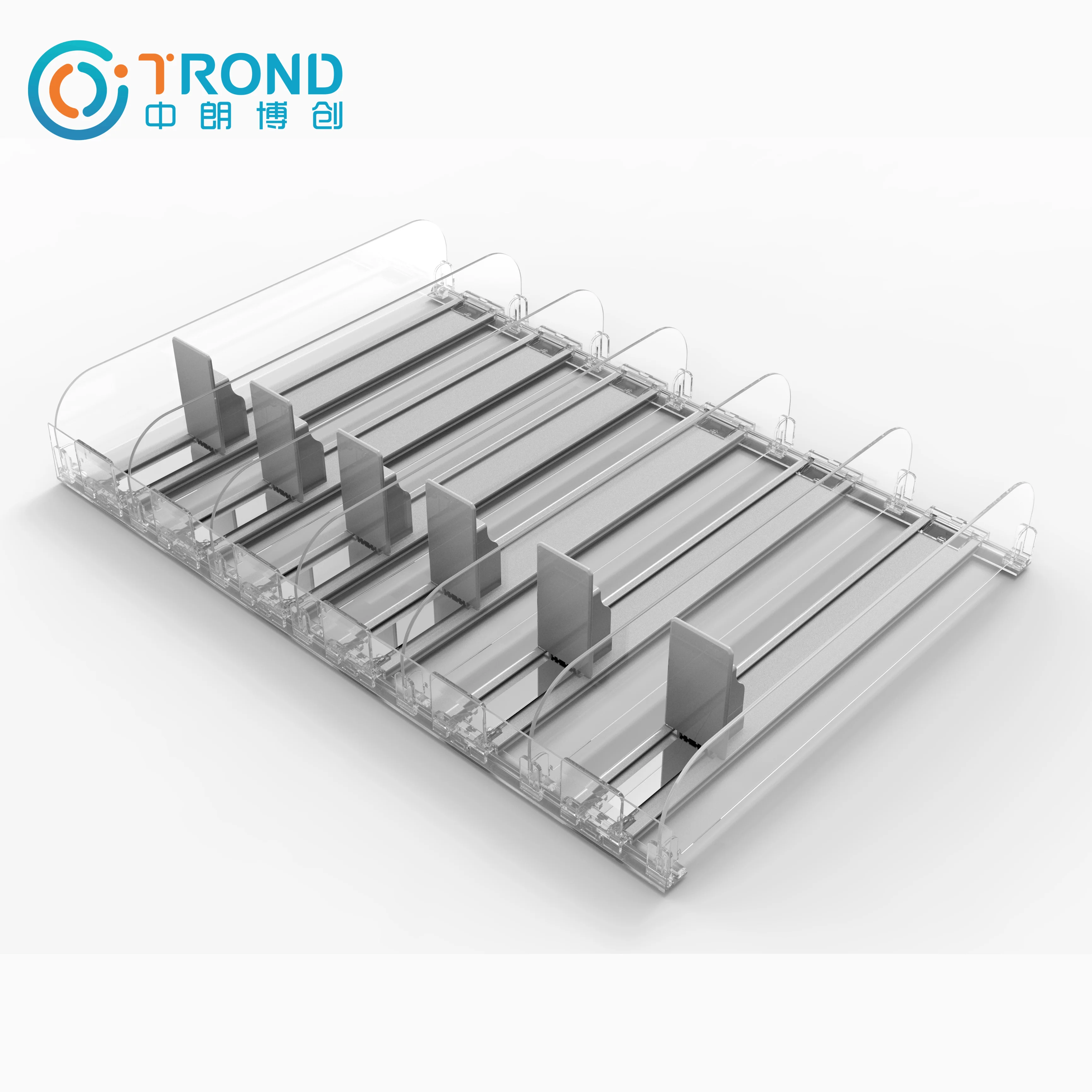 shelf divider acrylic display supermarket auto-feed shelf pusher system glass cuticle centrifuge pusher nail cuticle pusher