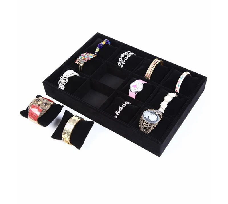 stackable velvet watch strap display tray watch display tray