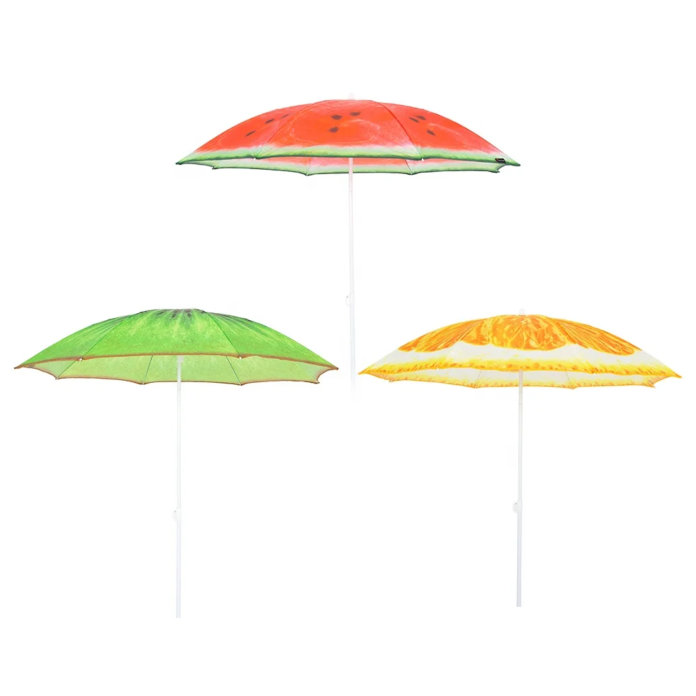 Manufacture Beach Umbrella Sunshade Anti-UV Parasol Umbrella Potable Fruit Design Beach Umbrella