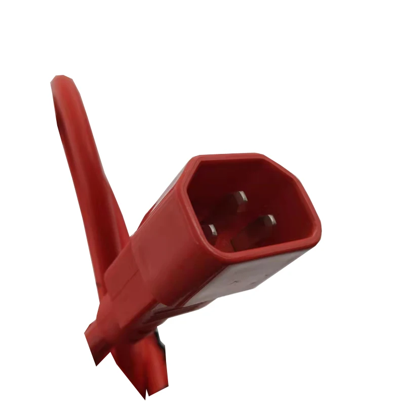 16A,250v~ 14AWG Red ,Male IEC C14 to Female  Lock  C19  Extension Cord