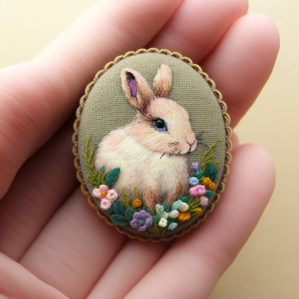 Kitschy Camper Van Bunny Patches Hare Figure Driving Retro Trailer Applique with Carrot Bumper