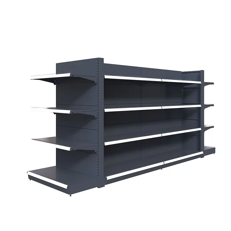 Heavy Duty Single-Sided Supermarket Rack Retail Convenience Store Gondola Shelves Made Durable Metal Steel Supermarket Shelves