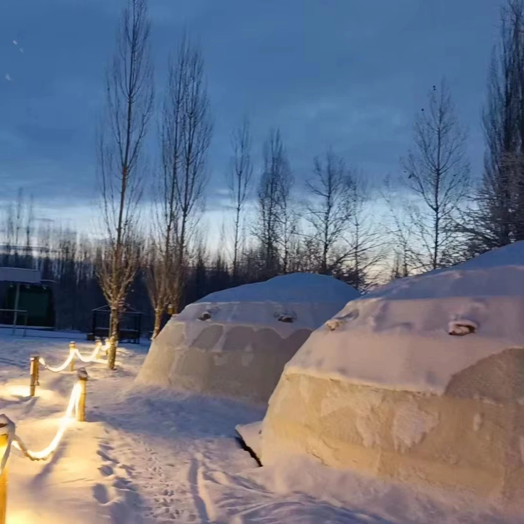 Outdoor Tourism Mountaineering Snow Anti-cold Camp Tent with Toilet Single Bedroom Bed Yurt - 40 degrees Tourist Rental tents