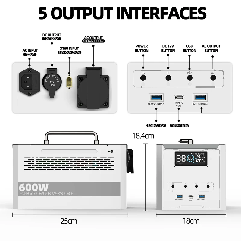 ANSUN OPS300 Fast Charging Portable Power Station Solar Panel Charging 300W Solar Power Station