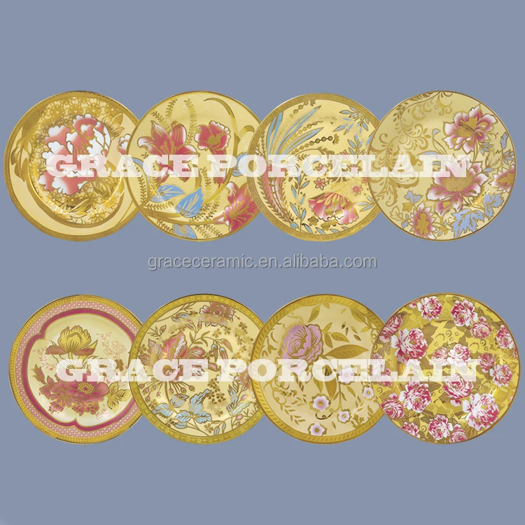 Elegance 47pcs 75pcs 84pcs Ceramic Fine Porcelain Eco Friendly Rose Gold Dinnerware Set Pakistani Dinner Set