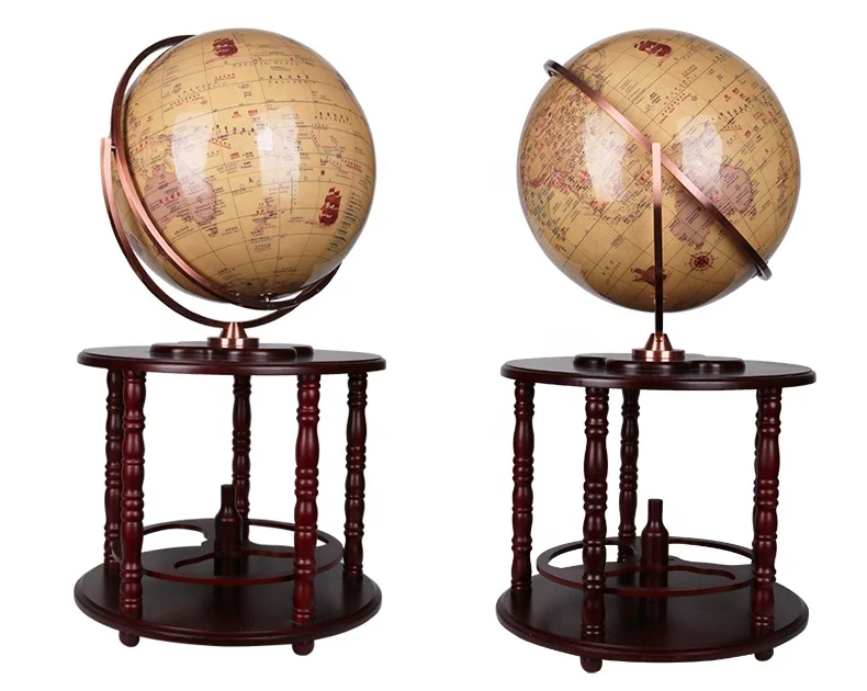 62cm Globo Terrest Big Size Large Detailed Wholesale Globe Bar Cabinet Cart Traditional Hidden Bar Inside World Globe Bar
